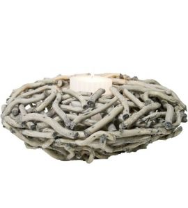 Kerzenhalter Rattan rund 36x12 cm