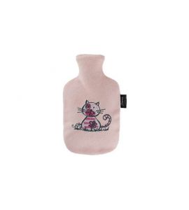 Kinderwärmflasche mit Flauschbezug rosa