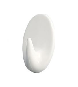Klebehaken oval mittel weiß 43x28 mm