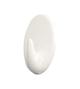 Klebehaken oval weiß klein 31x20 mm