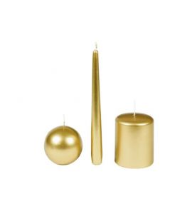 Kugelkerze 7 cm dunkel-gold