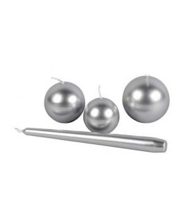 Kugelkerze 7 cm silber