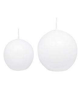 Kugelkerze 8 cm weiß
