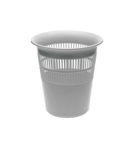 Papierkorb Kunststoff silber 31 cm