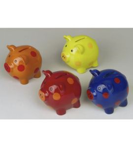 Poly Sparschwein 4f.sort 10cm