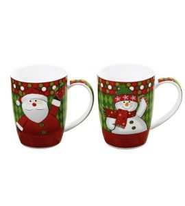 Porz.Becher XMas sort H11cm