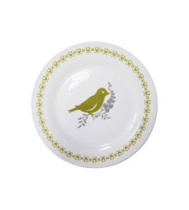 Porz.Teller Vogel ø19cm grün