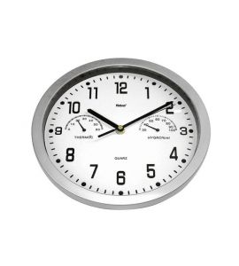 Quarz Wanduhr m.Thermo/Hygro