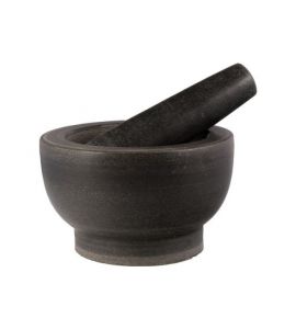 Schwerer Granitmörser 18 cm geschliffen