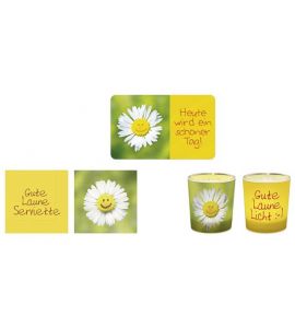 Teelichthalter Gute Laune 6x6 cm