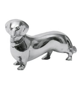Skulptur Dackel, silber