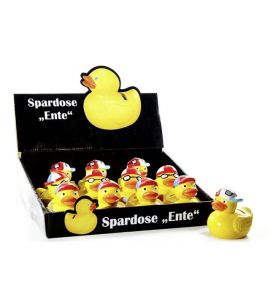 Spardose Ente sort. 7x8x8cm