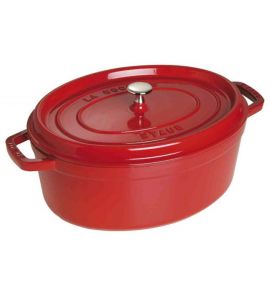 Staub Guss Cocotte, oval Kirschrot 31 cm