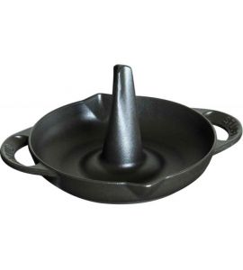 Staub Guss Hähnchenbräter Schwarz 24 cm