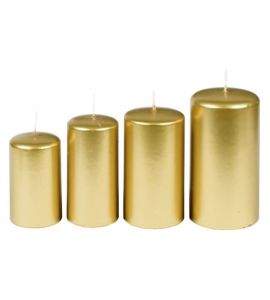 Stumpenkerze 10x6 cm dunkel-gold