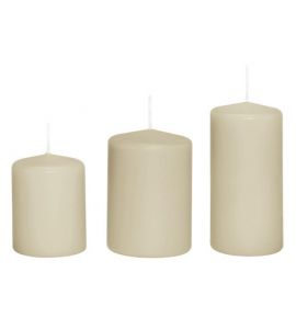 Stumpenkerze 10x7 cm beige