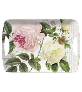 Tablett Rosen rosa&weiß