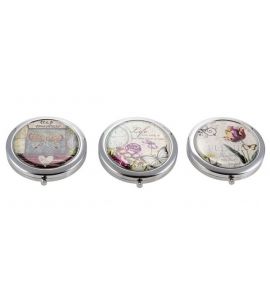 Taschenspiegel rund Metall 7 cm