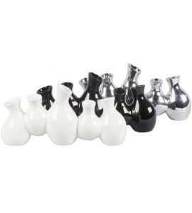 Vase/5, ceramic silv., 34x8x17