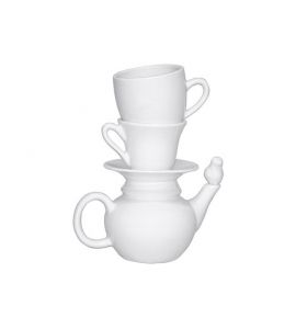 Vase Teekanne m.Tasse 19x25