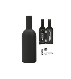 Weinset 4tlg. grau in Flasche