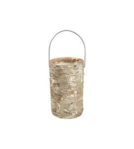 Windlicht Birke mit Henkel 11x18 cm