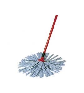 Wischmop mit Stiel Vließ blau-weiß