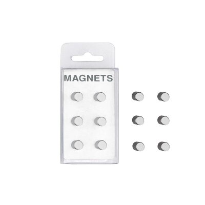 Magnete 6 Stk. Edelstahl 0,8 cm für Glasmagnettafeln