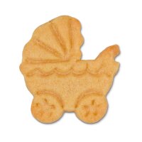 Städter Präge-Ausstecher mit Auswerfer Kinderwagen 5 cm rosa