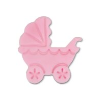Städter Präge-Ausstecher mit Auswerfer Kinderwagen 5 cm rosa