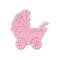 Städter Präge-Ausstecher mit Auswerfer Kinderwagen 5 cm rosa