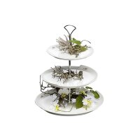 Sandra Rich Etagere Porzellan mit Henkel 3-stufig 39 cm...