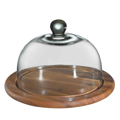 Zassenhaus Käseglocke mit Glasdeckel Akazie Ø 30 cm