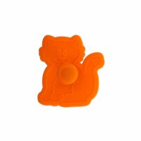 Städter Präge-Ausstecher mit Auswerfer Katze 6 cm orange