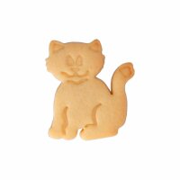 Städter Präge-Ausstecher mit Auswerfer Katze 6 cm orange