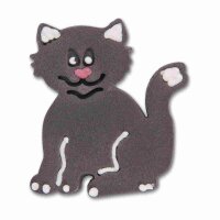 Städter Präge-Ausstecher mit Auswerfer Katze 6 cm orange