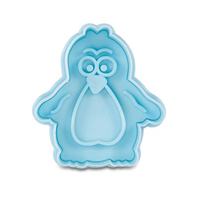 Städter Präge-Ausstecher mit Auswerfer Pinguin 6 cm hellblau
