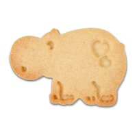 Städter Präge-Ausstecher mit Auswerfer Nilpferd 6 cm türkis