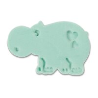 Städter Präge-Ausstecher mit Auswerfer Nilpferd 6 cm türkis
