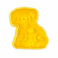 Städter Präge-Ausstecher mit Auswerfer Hund 6 cm gelb