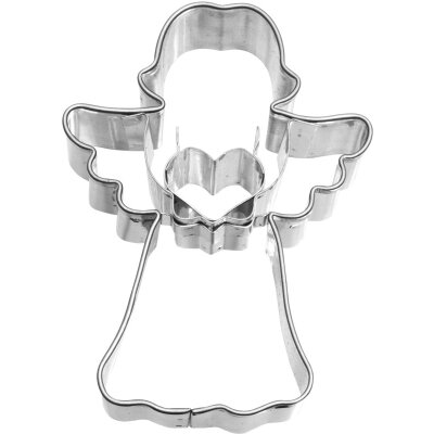 Birkmann Ausstechform Engel mit Herz Innenprägung 7 cm Edelstahl