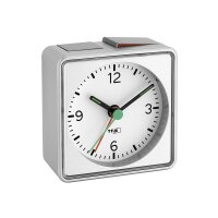 TFA Push elektronischer Wecker 7x7x3,7 cm silber/weiß