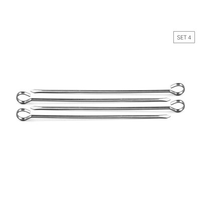 Weis Schaschlikspiesse Grillspieße breit 24 cm 4er-Set Edelstahl