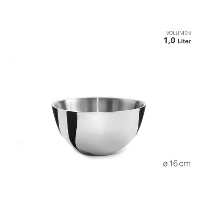 Weis Küchenschüssel doppelwandig Ø 16 cm 1 ltr. Edelstahl