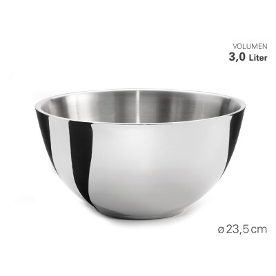 Weis Küchenschüssel doppelwandig Ø 24 cm 3 ltr. Edelstahl