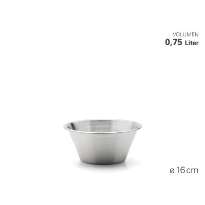 Weis Küchenschüssel Rührschüssel Gastro+ Ø16 cm 0,75 ltr. Edelstahl