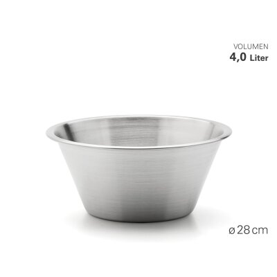 Weis Küchenschüssel Rührschüssel Gastro+ Ø28 cm 4 ltr. Edelstahl