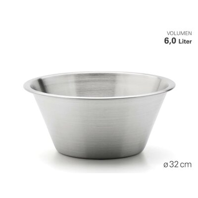 Weis Küchenschüssel Rührschüssel Gastro+ Ø32 cm 6 ltr. Edelstahl
