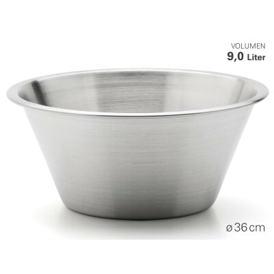 Weis Küchenschüssel Rührschüssel Gastro+ Ø36 cm 9 ltr. Edelstahl