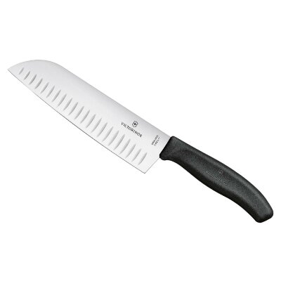 Victorinox Santokumesser Swiss Classic Kullenschliff 17 cm schwarz